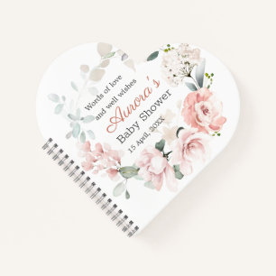 Pink Roses Greenerage Foliage Baby Shower Notebook Notizblock