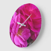 Pink Roses Große Wanduhr (Winkel)