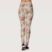 Pink Roses Handgemalte Leggings (Rückseite)