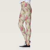 Pink Roses Handgemalte Leggings (Links)