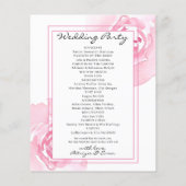 Pink Roses Hochzeitsprogramm (Hinten)