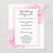 Pink Roses Hochzeitsprogramm (Vorne)