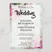 Pink Roses Hochzeitsprogramm Programm (Vorderseite)