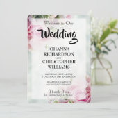 Pink Roses Hochzeitsprogramm Programm (Stehend Vorderseite)