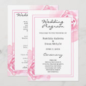 Pink Roses Hochzeitsprogramm Programm (Vorne/Hinten)