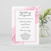 Pink Roses Hochzeitsprogramm Programm (Stehend Vorderseite)