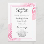 Pink Roses Hochzeitsprogramm Programm (Vorderseite)