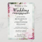 Pink Roses Hochzeitsprogramm Programm (Vorderseite)