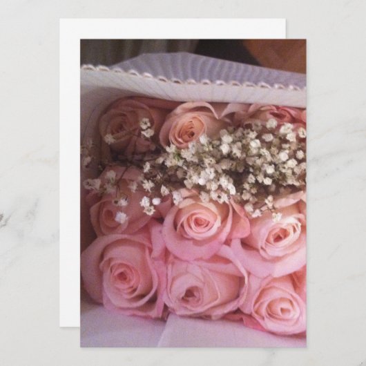 Pink Roses Invite Einladung (Vorne/Hinten)