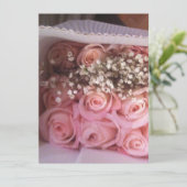 Pink Roses Invite Einladung (Stehend Vorderseite)