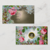 PINK ROSES & JASMINES MONOGRAM GEM STONE grau Visitenkarte (Vorne/Hinten)