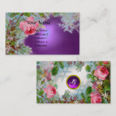 PINK ROSES & JASMINES MONOGRAM GEM STONE lila Visitenkarte (Vorne/Hinten)
