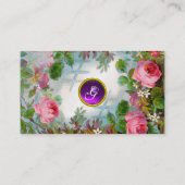 PINK ROSES & JASMINES MONOGRAM GEM STONE lila Visitenkarte (Rückseite)