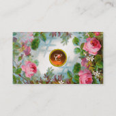 PINK ROSES & JASMINES MONOGRAM GEM STONE Orange Visitenkarte (Rückseite)