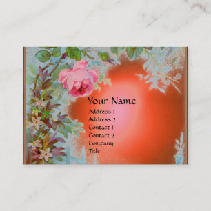 PINK ROSES & JASMINES MONOGRAM GEM STONE Orange Visitenkarte