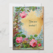 PINK ROSES & JASMINES Perchment Einladung (Vorderseite)