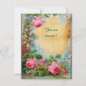 PINK ROSES & JASMINES Perchment Einladung (Vorderseite)