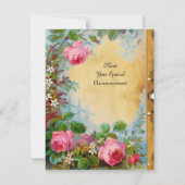 PINK ROSES & JASMINES Perchment Einladung (Rückseite)