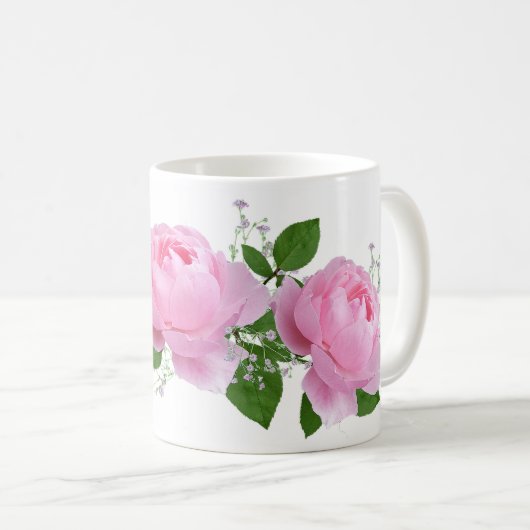 Pink roses kaffeetasse (VorderseiteRechts)