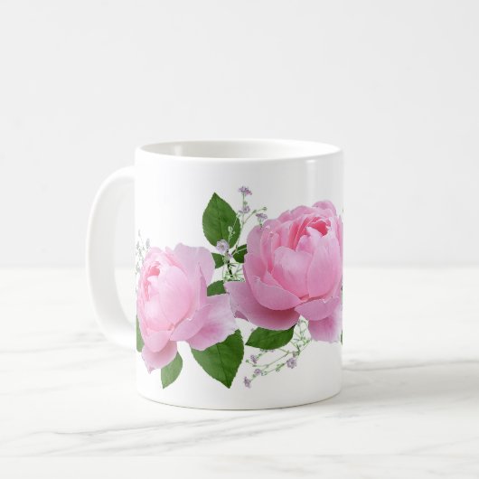 Pink roses kaffeetasse (Vorderseite Links)