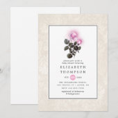 Pink Roses Kinderdusche Einladung (Vorne/Hinten)