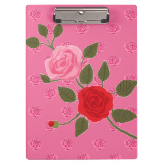 Pink roses klemmbrett (Vorderseite)