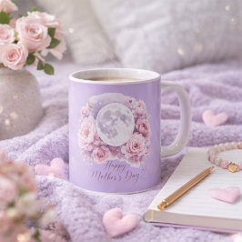 Pink Roses Lavender Moon Mug, Mother's Day Gift Kaffeetasse