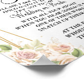 Pink Roses Lebe ein Ring-Brautparty-Spielzeichen Poster (Ecke)