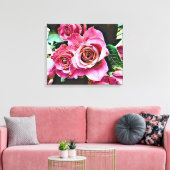 PINK ROSES LEINWANDDRUCK (Insitu (Wohnzimmer))