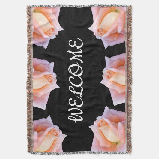 Pink Roses Magic Custom Willkommen Decke (Vorderseite Vertikal)