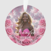 Pink Roses Memorial Christmas Tree Ornament  (Vorderseite)