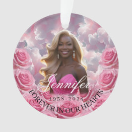 Pink Roses Memorial Christmas Tree Ornament 