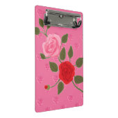 Pink roses mini klemmbrett (Schrägansicht)