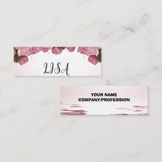 PINK ROSES MINI VISITENKARTE (Vorne/Hinten)
