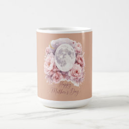 Pink Roses Moon Mug, Mother's Day Gift Dusty Rose  Kaffeetasse
