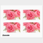 Pink roses | mothersday | birthday | rechteckiger aufkleber (Blatt)