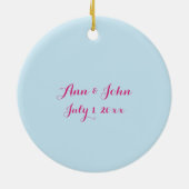 Pink Roses Mr. und Mrs. First Christmas Ornament (Hinten)