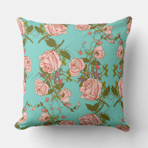 Pink Roses Muster dekorative Kissen