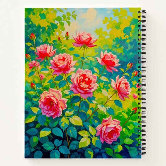Pink Roses Notebook Notizblock (Rückseite)