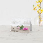 Pink Roses On Beach Sand Beileid Danke Karte (Gelbe Blume)
