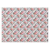 Pink Roses On Gray  Tischdecke (Vorderseite (Horizontal))