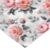Pink Roses On Gray  Tischdecke (Schrägansicht)