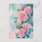 Pink Roses Painting Brautparty CUSTOM QR Code Begleitkarte (Rückseite)