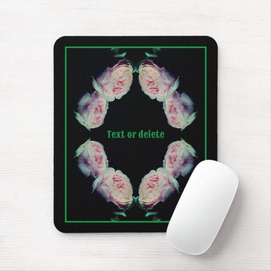 Pink Roses Pair Abstract Personalized Mousepad (Mit Mouse)