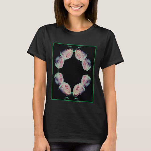 Pink Roses Pair Abstract T-Shirt (Vorderseite)