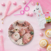 Pink roses pappteller (Party)