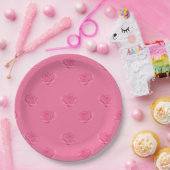 Pink roses pappteller (Party)