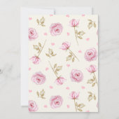Pink roses pattern bow bridal shower einladung (Rückseite)