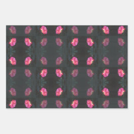 Pink Roses Pattern Geschenkpapier Set