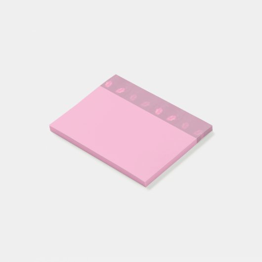 Pink Roses Pattern Header Post-it Klebezettel (angewinkelt)